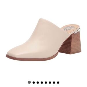 Vince Camuto Cream Block Heel Mules